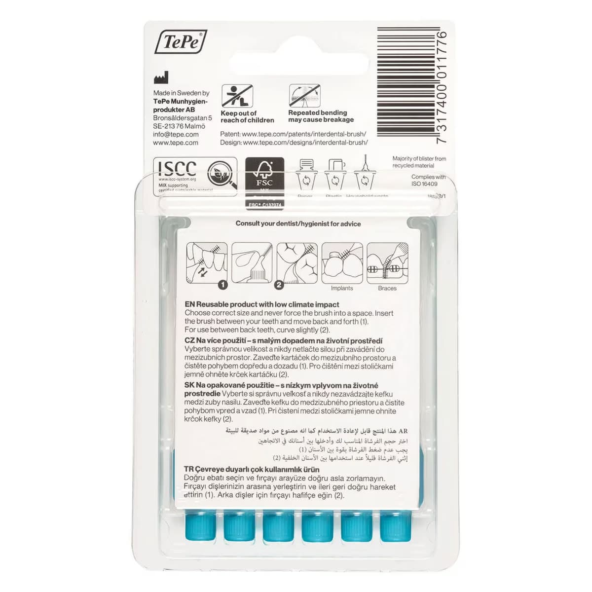 Tepe Arayüz Fırçası Blister 0.6 mm Mavi 6'lı 2