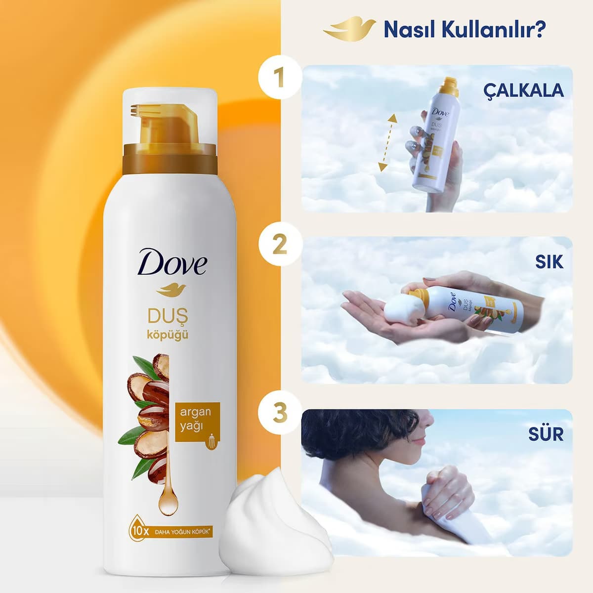 Dove Duş Köpüğü Argan Yağı 200 ml 3