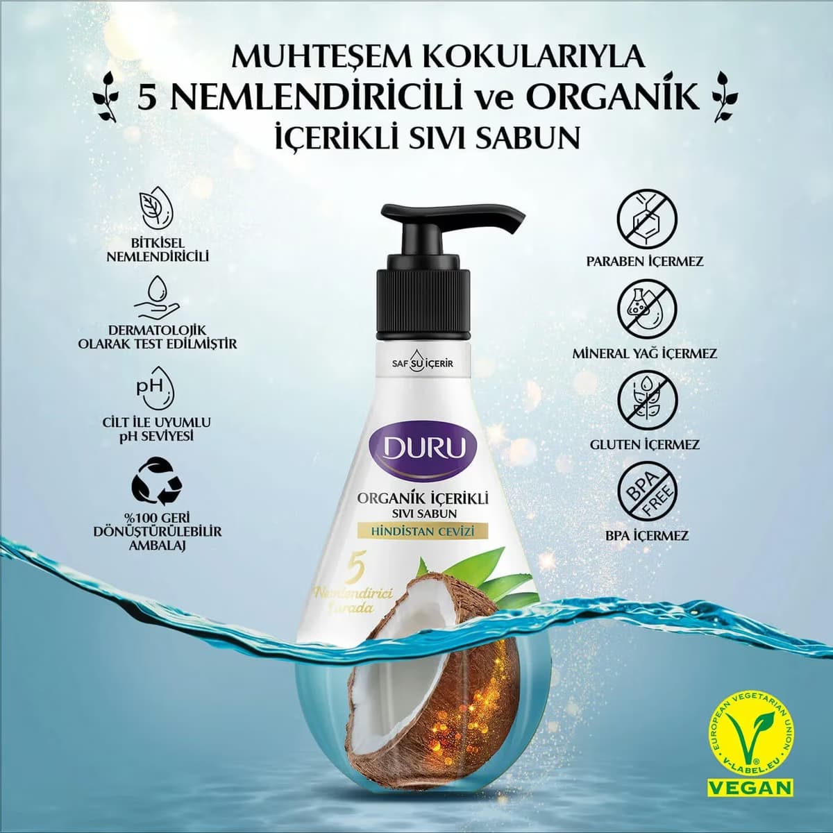Duru Sıvı Sabun Hindistan Cevizi 500 ml 2