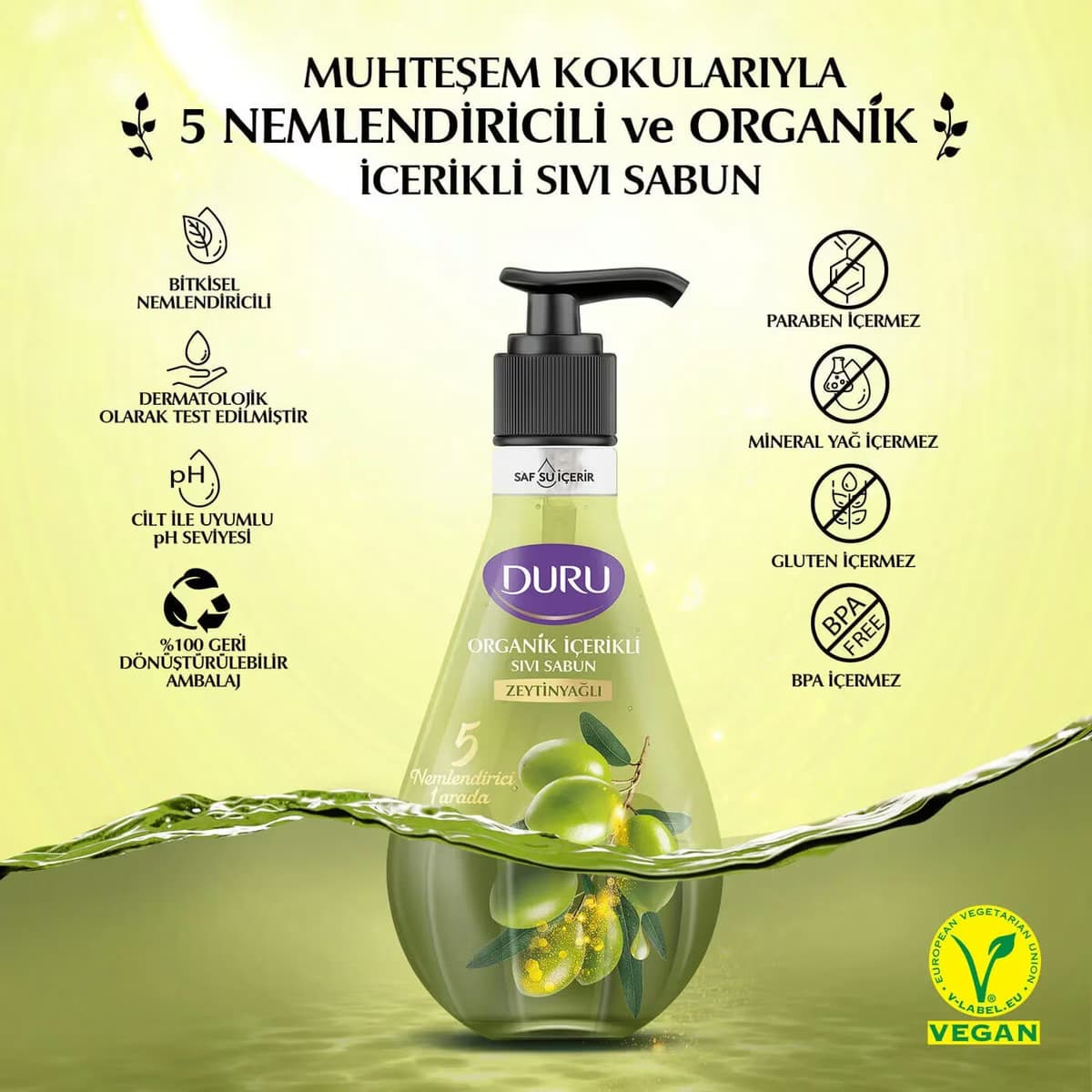 Duru Sıvı Sabun Zeytinyağlı 500 ml 2