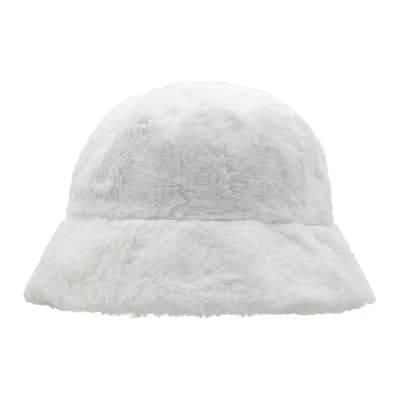 Eklips Beyaz Peluş Bucket Şapka - Gratis