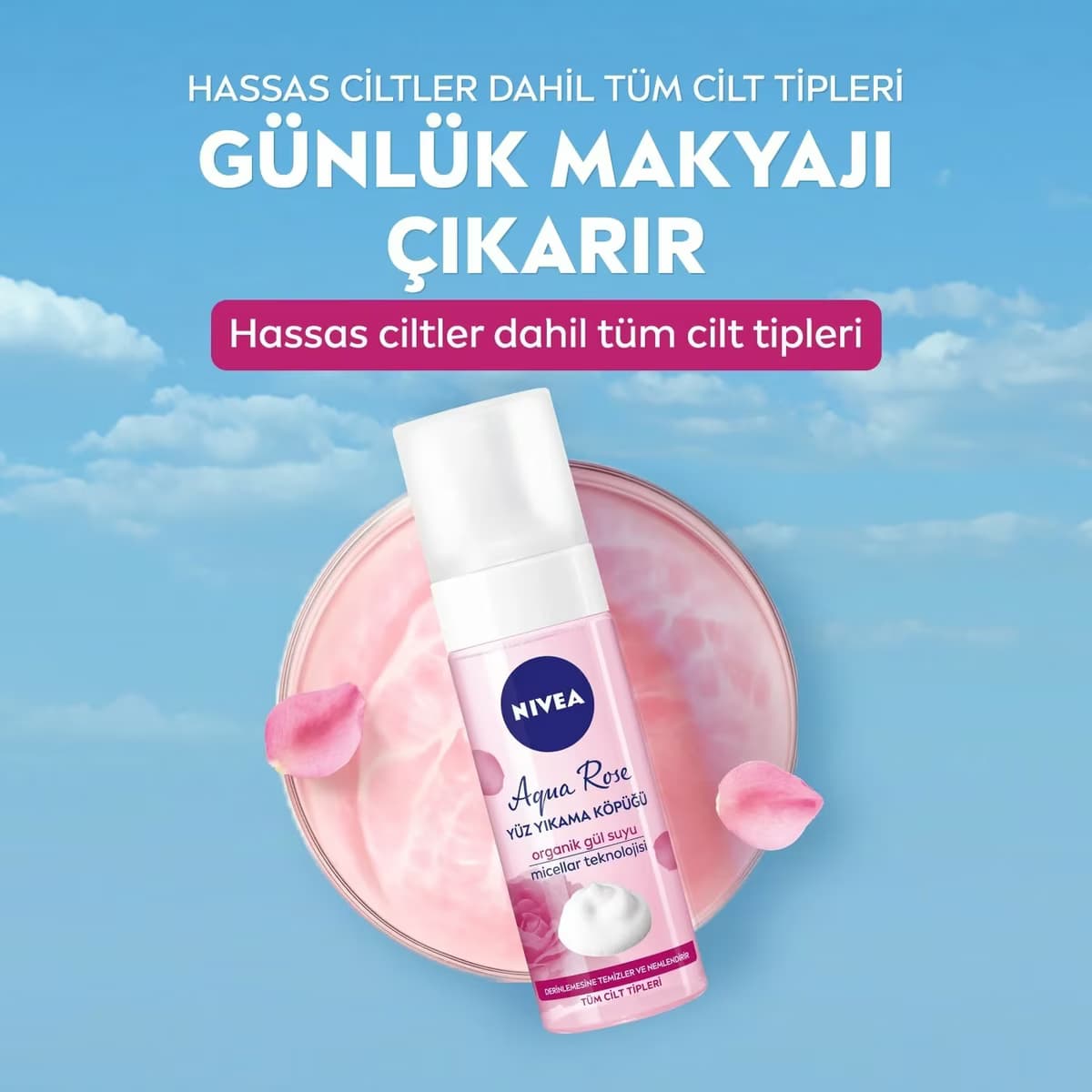 Nivea Aqua Rose Yıkama Köpüğü 150 ml 3