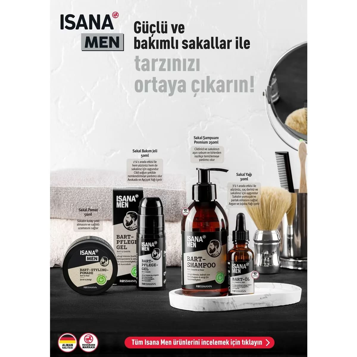 Isana Men Sakal Bakım Jeli 50 ml 3
