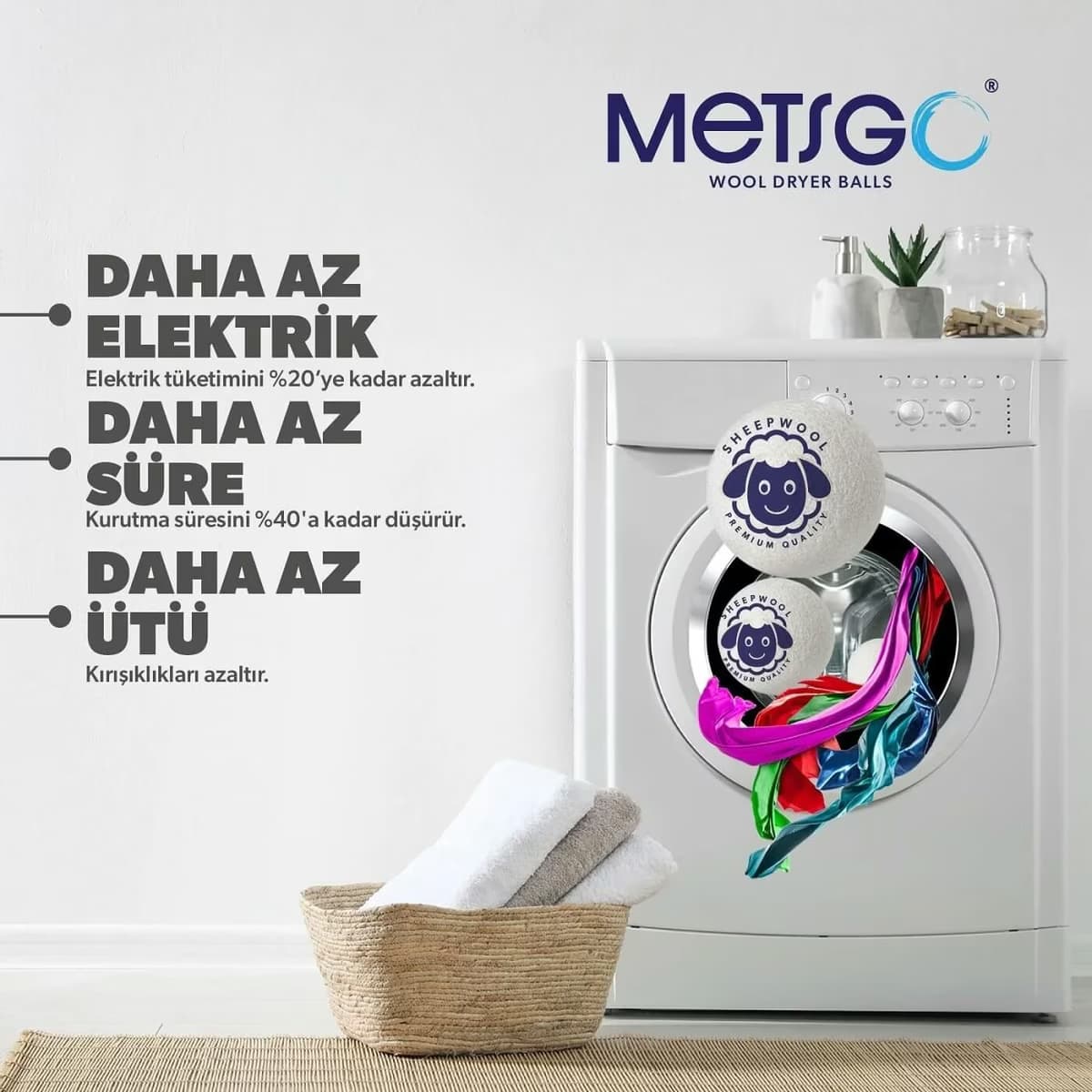 Metsgo Yün Kurutma Topu 3'lü 3