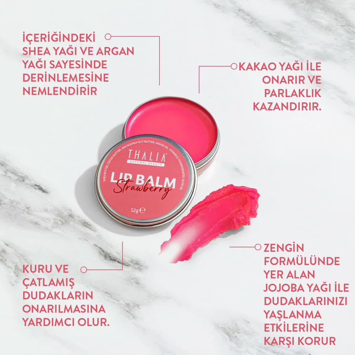 Thalia Lip Balm Çilek 12 gr 4