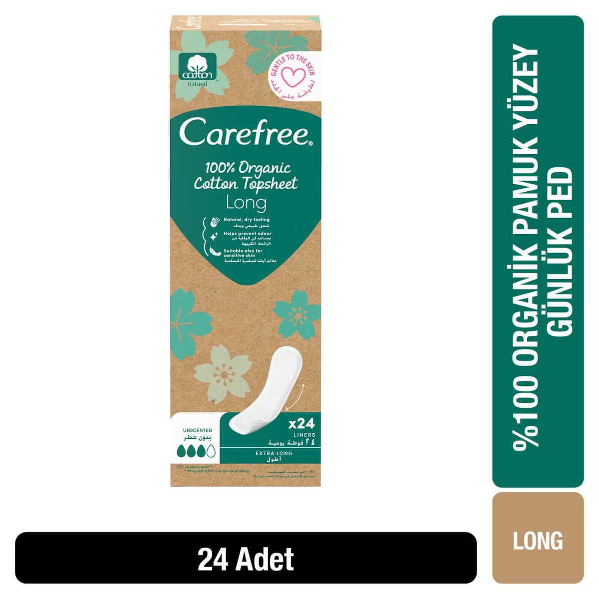 Carefree Organik Günlük Ped 24'lü Uzun 2
