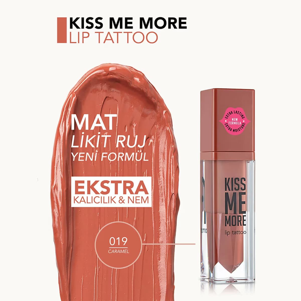 Flormar Kiss Me More Likit Ruj 019 Caramel 4