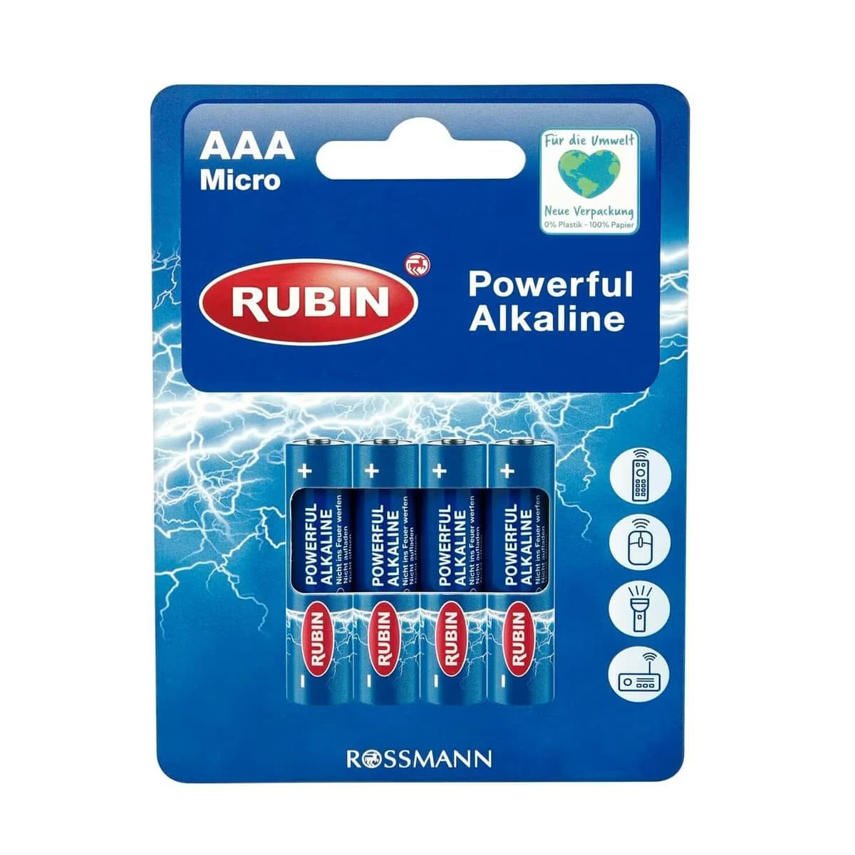 Rubin Alkalin AAA İnce Pil 1,5V 4'lü