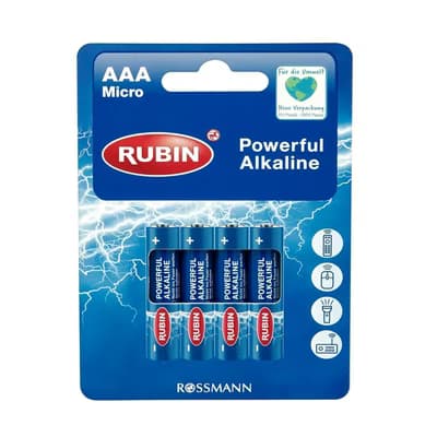 Rubin Alkalin AAA İnce Pil 1,5V 4'lü