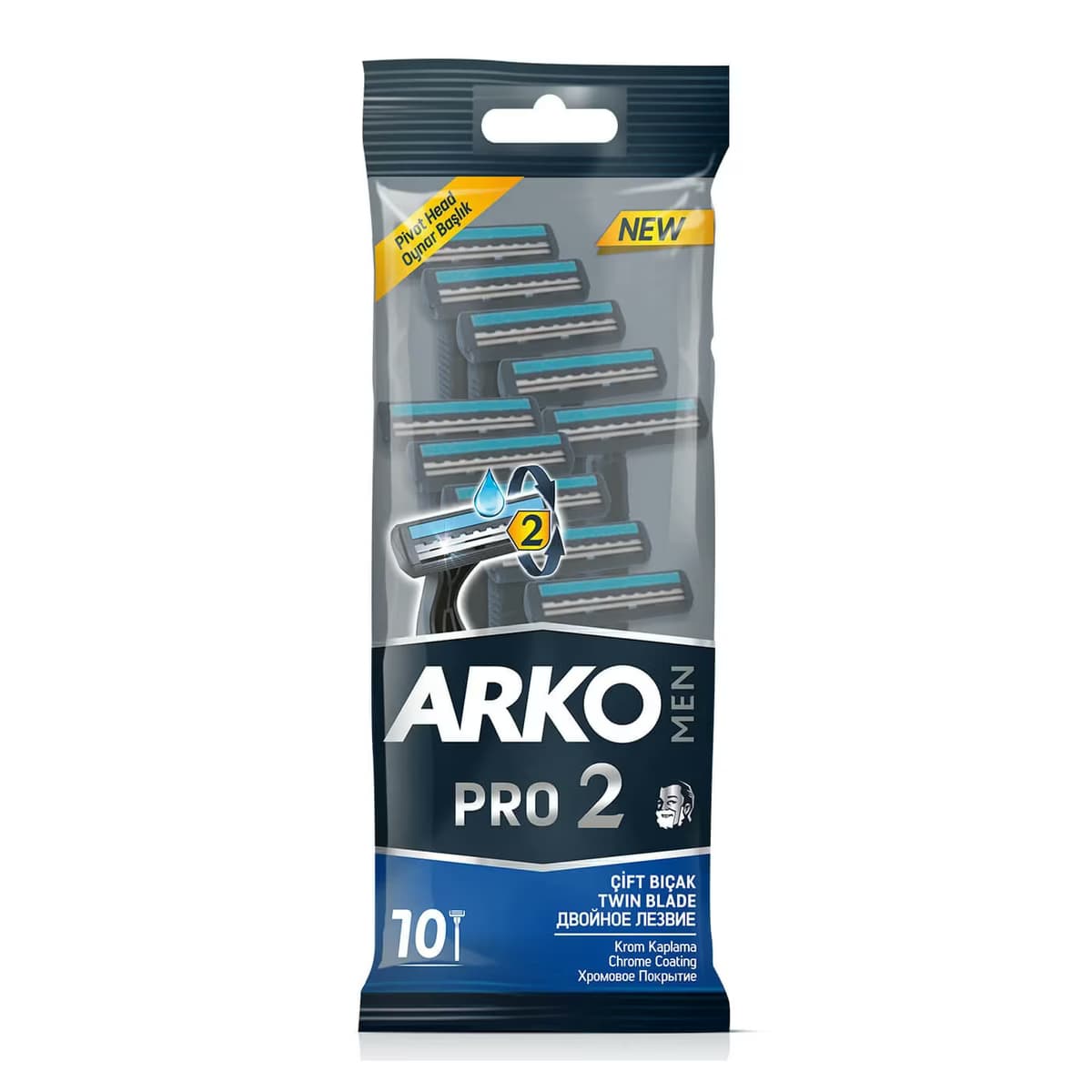 Arko Men Pro2 Çift Taraflı Tıraş Bıçağı 10'lu
