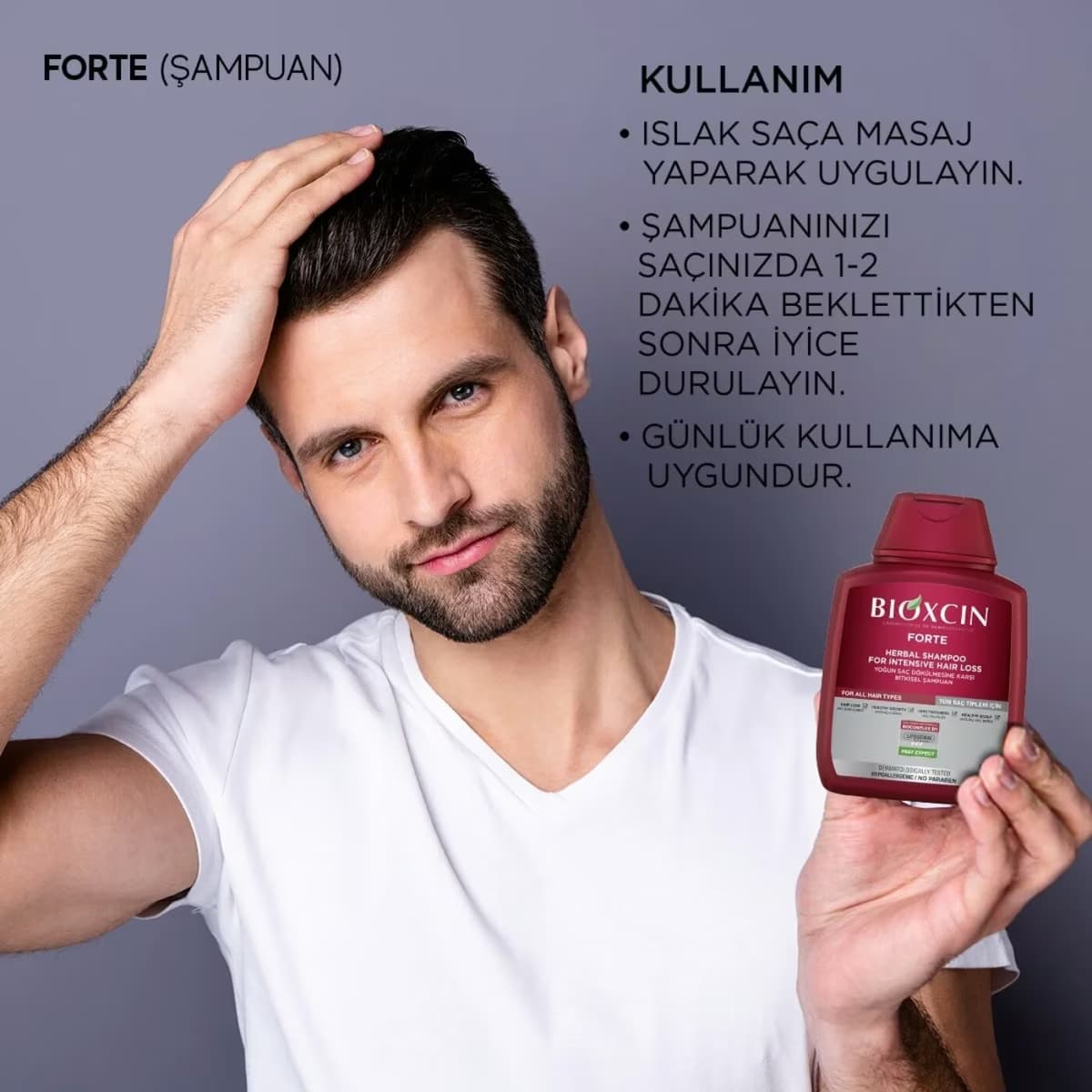 Bioxcin Forte Şampuan Tüm Saç Tipleri 300 ml 5