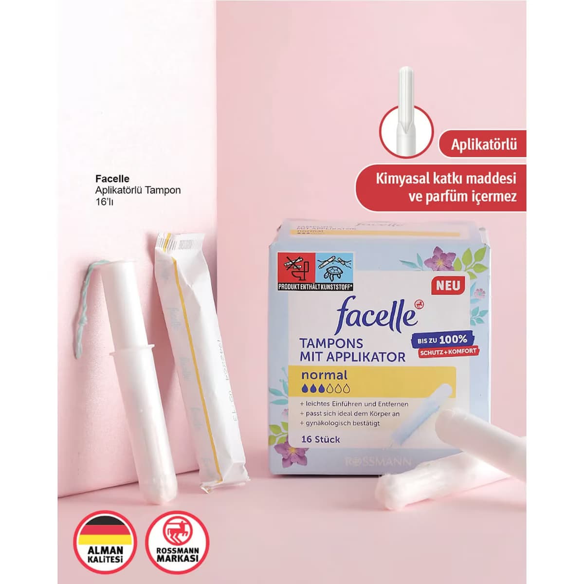 Facelle Tampon Aplikatörlü 16'lı 2