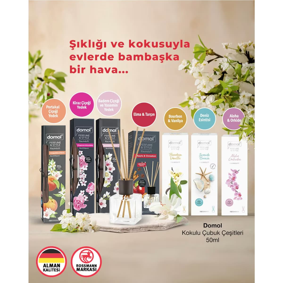 Domol Kokulu Çubuk Bourbon Vanilya 50 ml 2