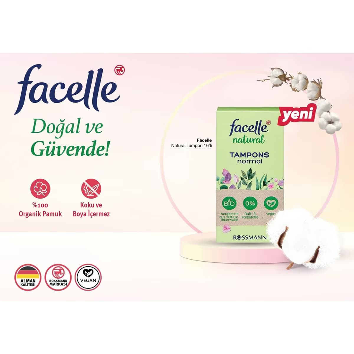 Facelle Natural Tampon Normal 16'lı 2