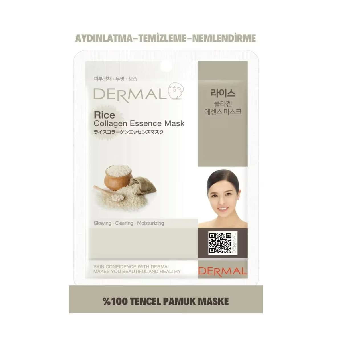 Dermal Kağıt Maske Pirinç Kolajen 23 gr 2