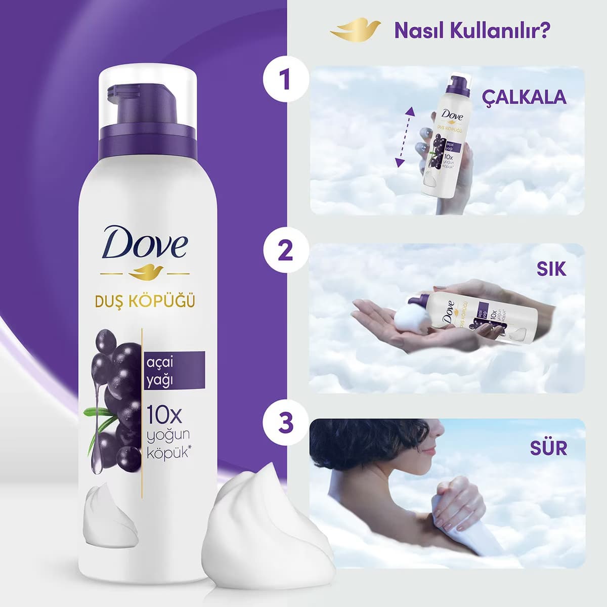 Dove Duş Köpüğü Acai Yağı 200 ml 5