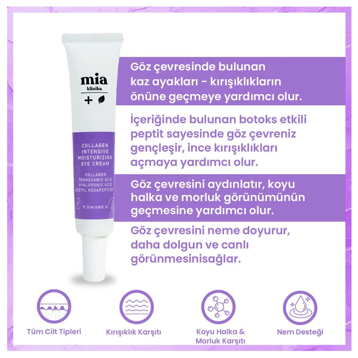Mia Klinika Göz Kremi Kırışıklık Karşıtı 20 ml 4