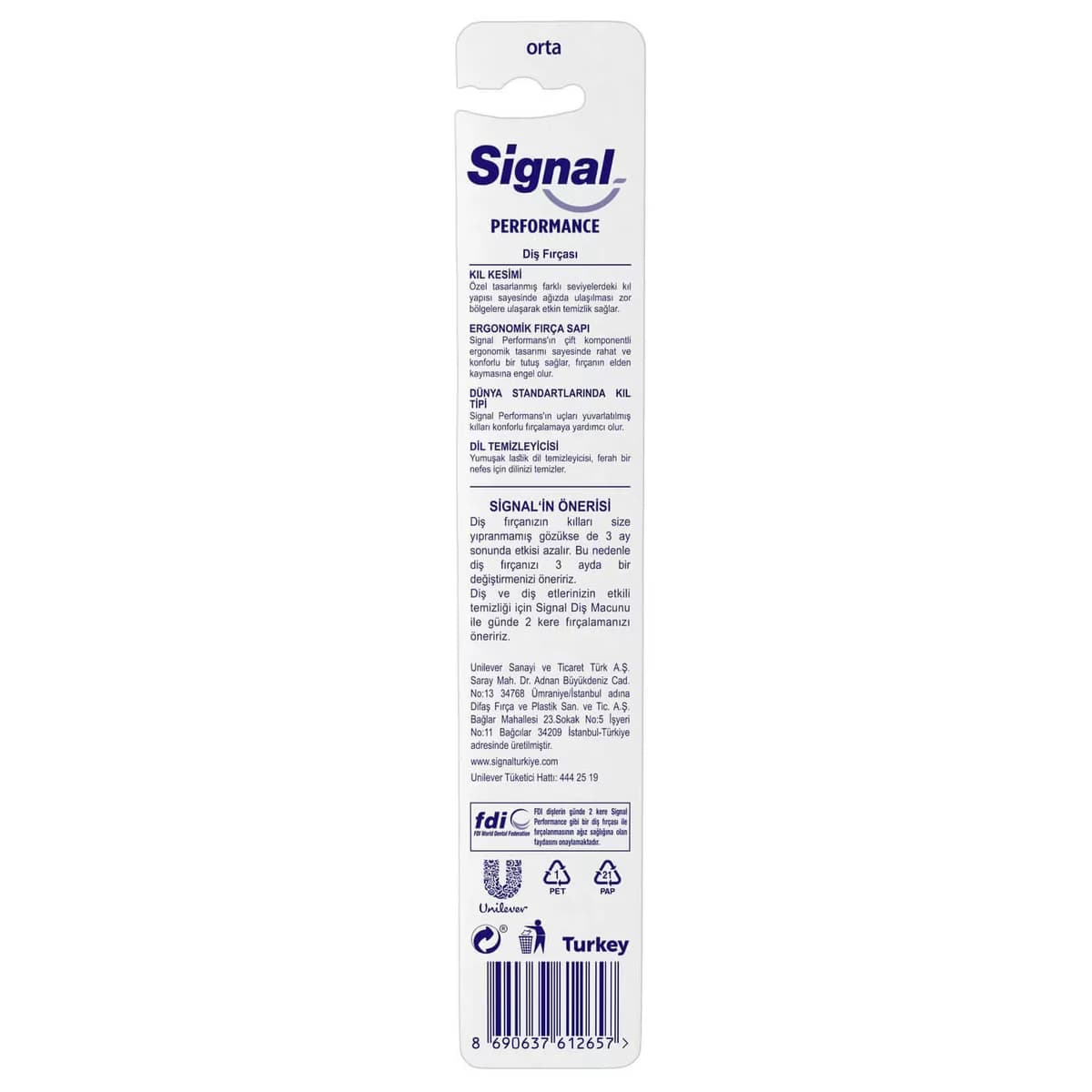 Signal Diş Fırçası Performans 1 adet 3