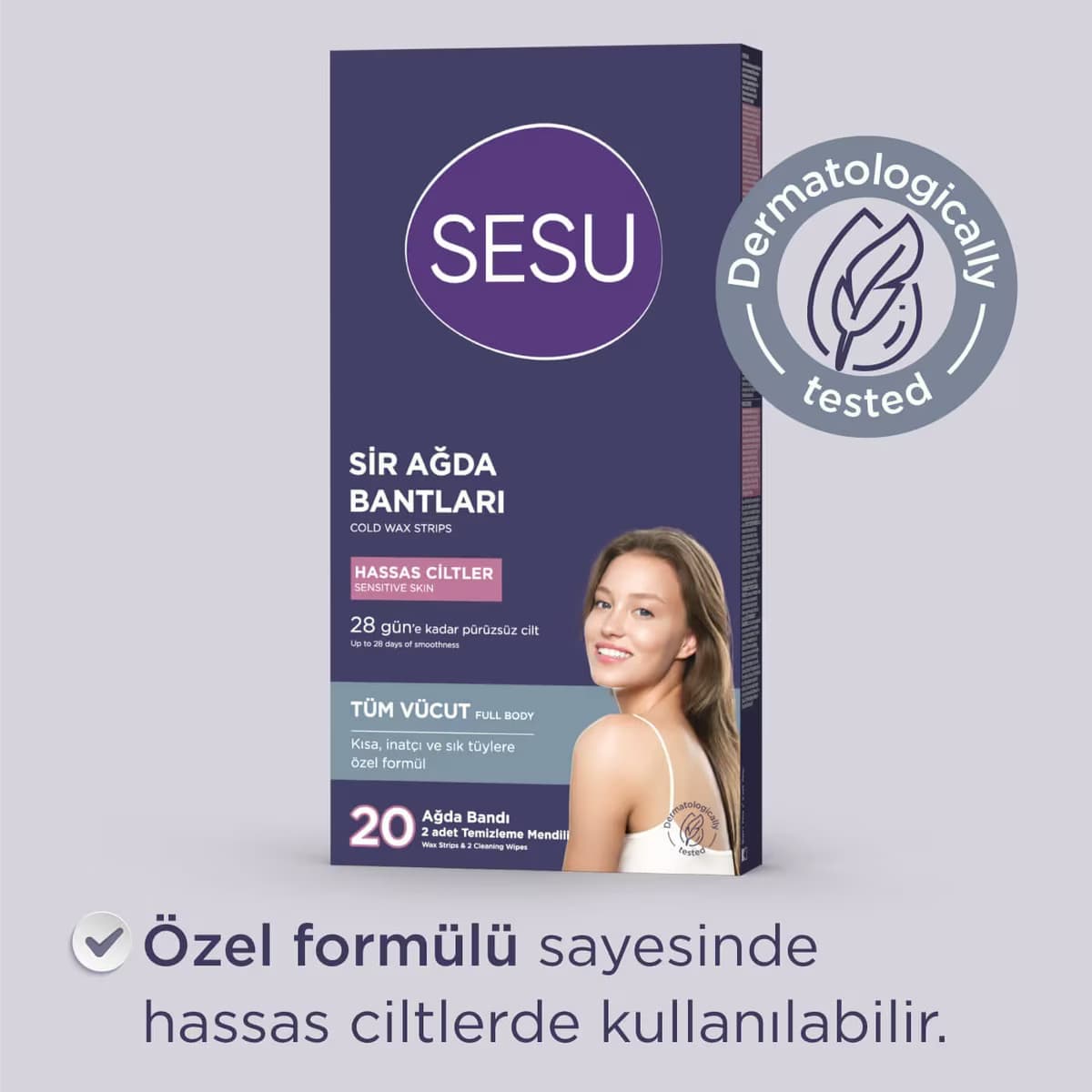 Sesu Vücut Ağda Bandı Hassas Ciltler 20'li 2