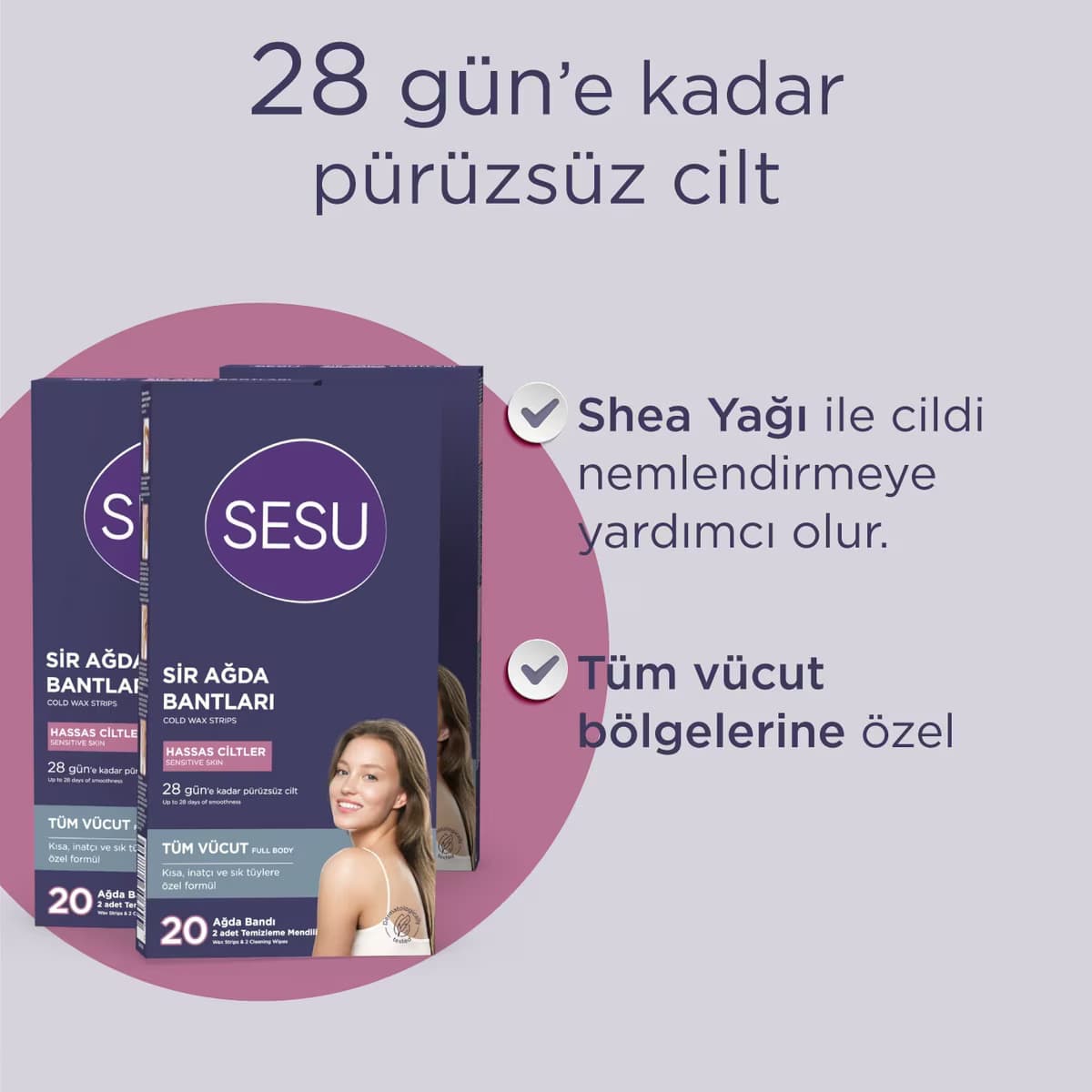 Sesu Vücut Ağda Bandı Hassas Ciltler 20'li 3