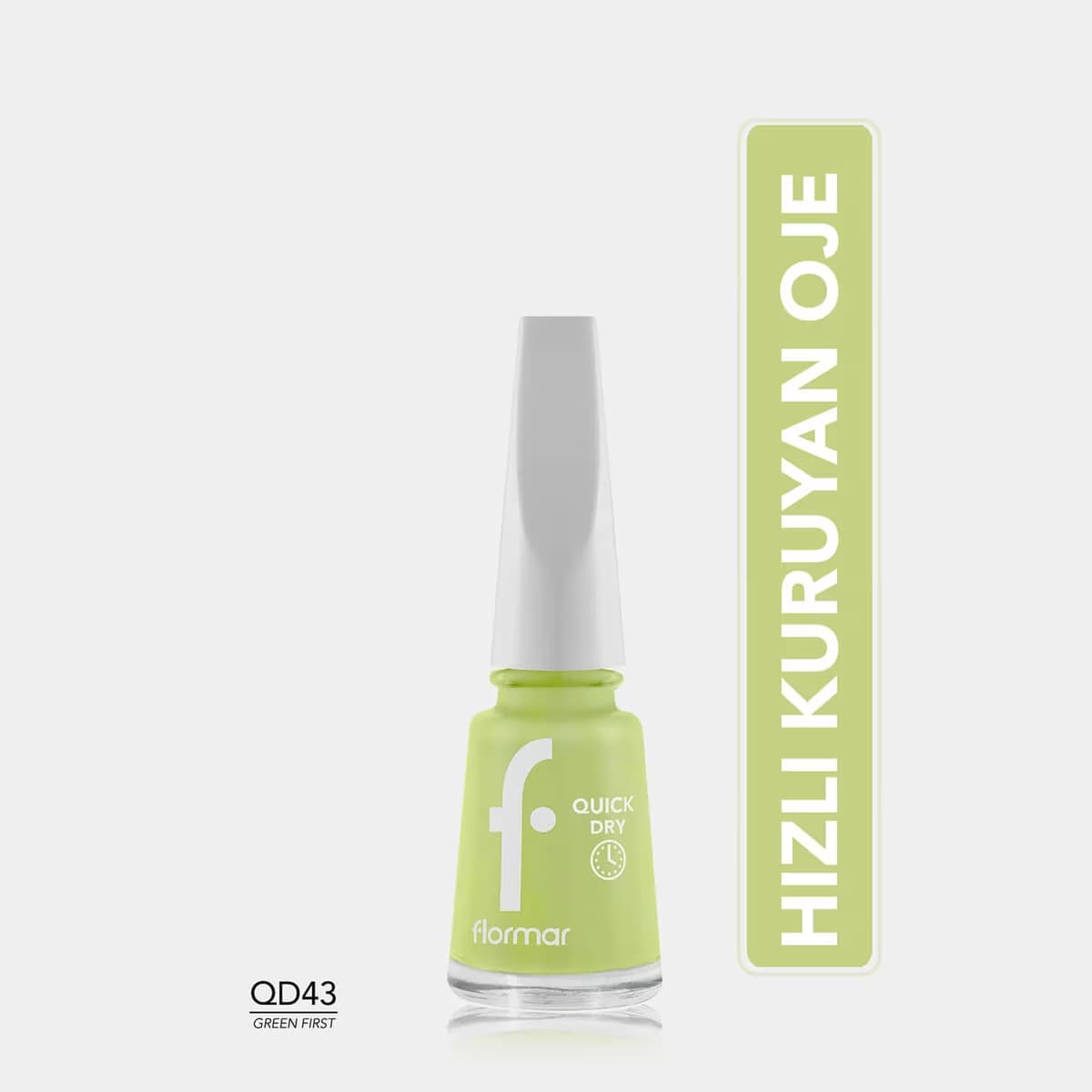 Flormar Oje Quick Dry QNE-43 Green First 2
