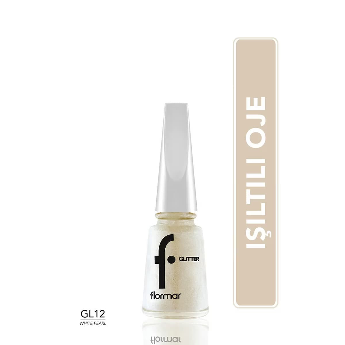 Flormar Oje Glitter GL12 White Pearl 2