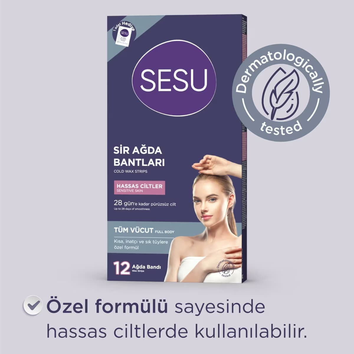 Sesu Vücut Ağda Bandı Hassas Ciltler 12'li 2