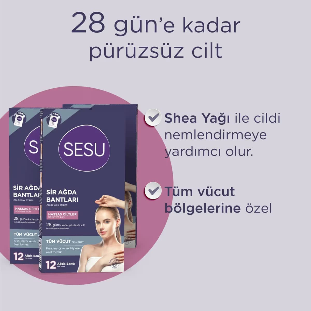 Sesu Vücut Ağda Bandı Hassas Ciltler 12'li 3