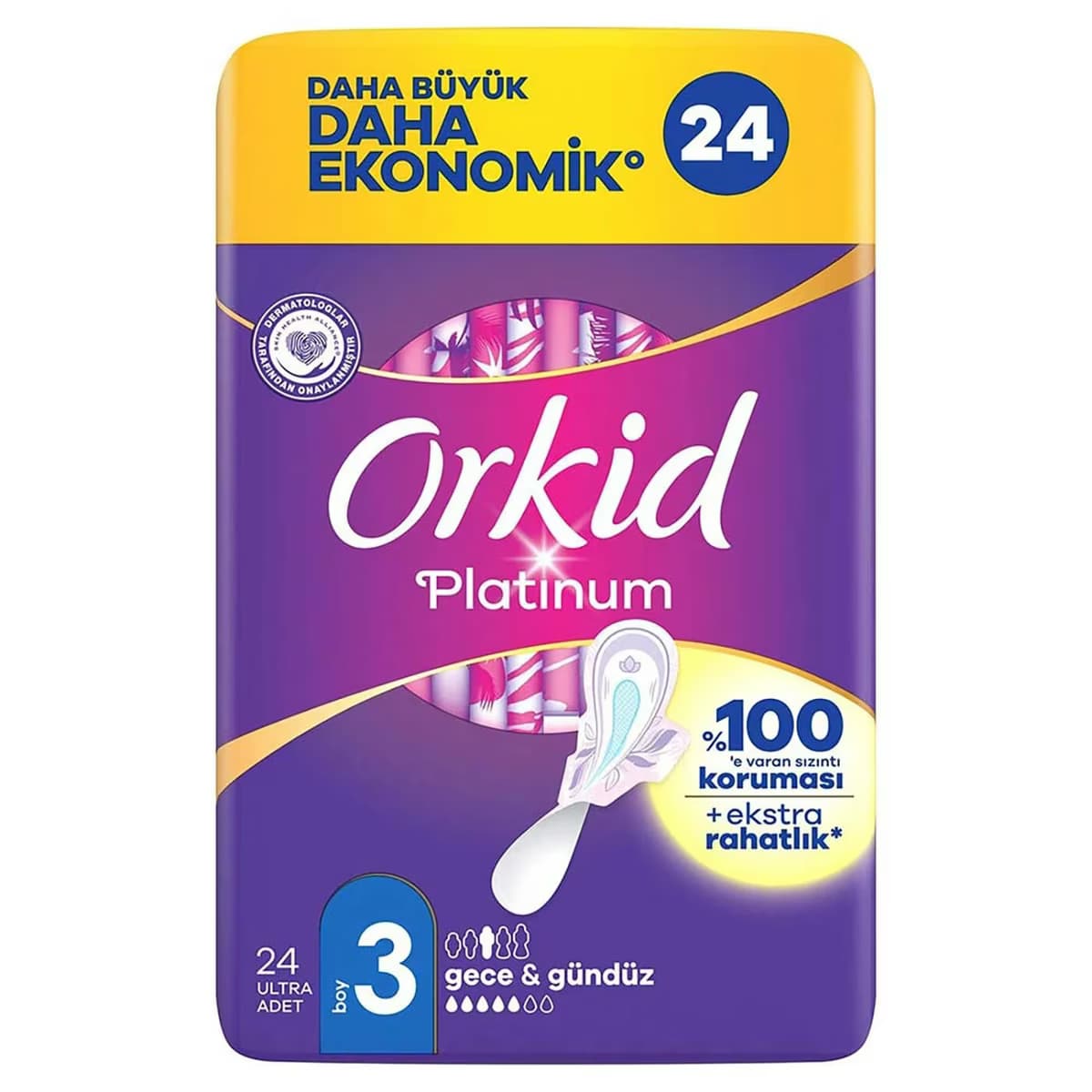 Orkid Hijyenik Ped Platinum Gece 24'lü 2