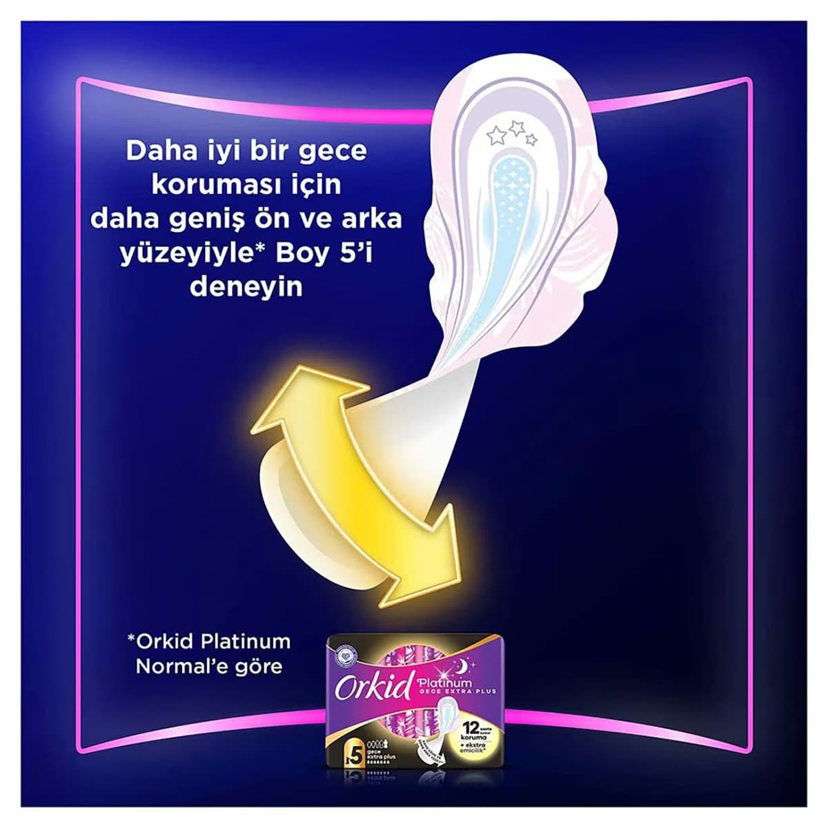 Orkid Hijyenik Ped Platinum Gece 24'lü 5