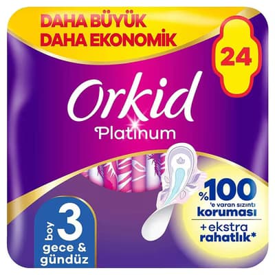 Orkid Hijyenik Ped Platinum Gece 24'lü