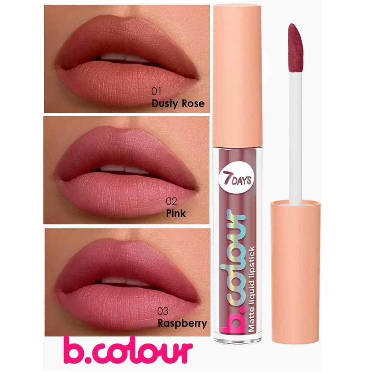 7Days B.Colour Mat Likit Ruj 03 Rasberry 3