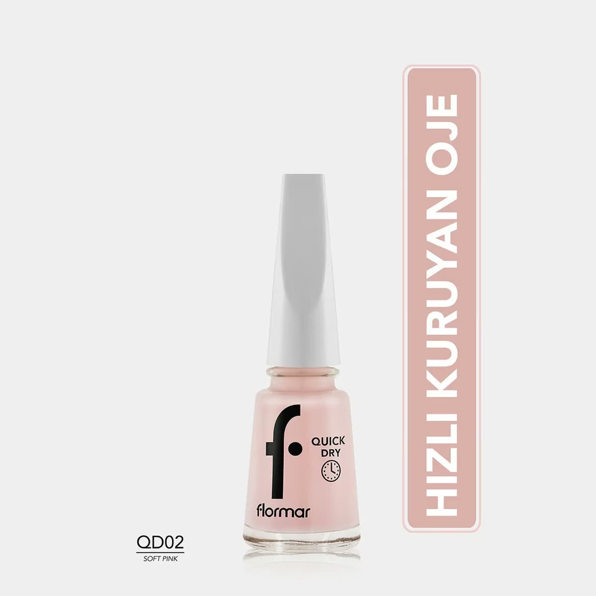 Flormar Oje Quick Dry QNE-02 Soft Pink New 2