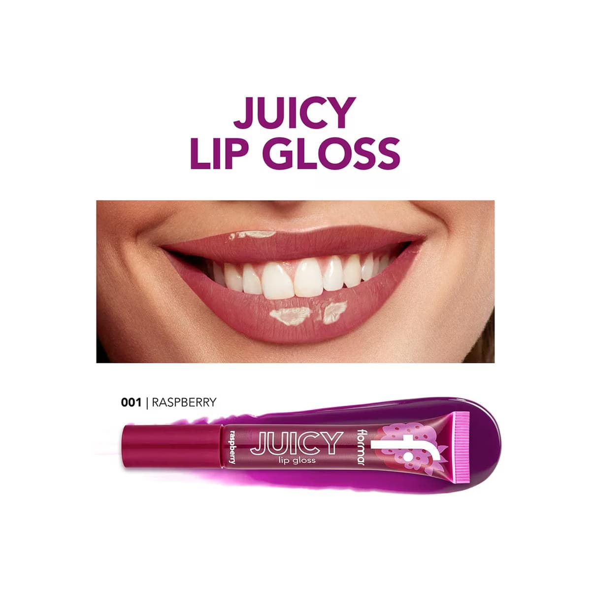 Flormar Juicy Lip Gloss 001 Raspberry 5
