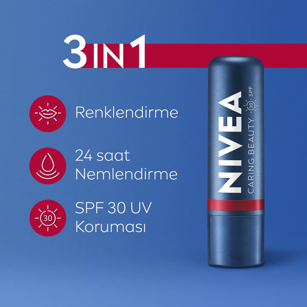 Nivea Renkli Dudak Bakım Kremi Kırmızı 2