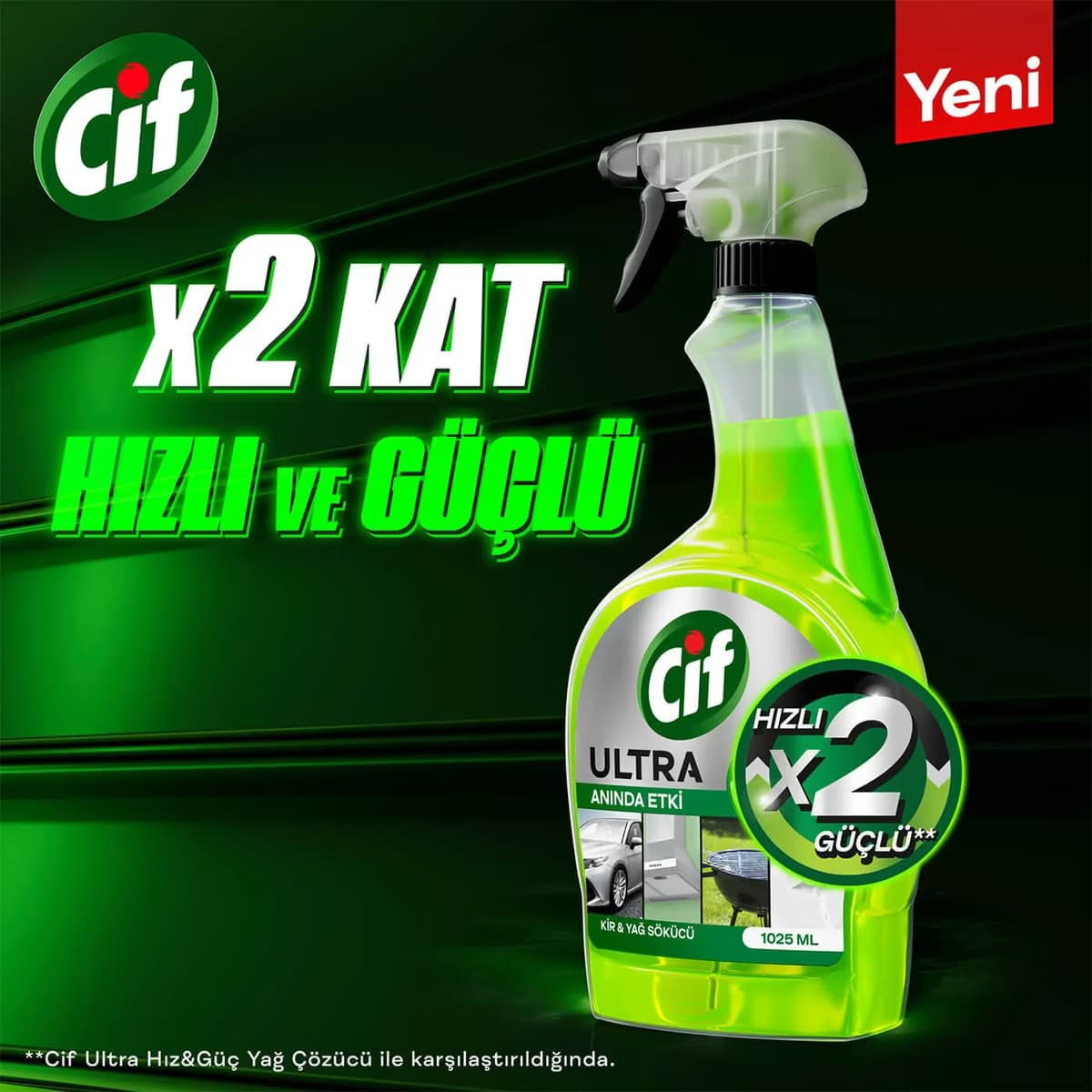 Cif Ultra Anında Etki Kir ve Yağ Çözücü 1025 ml 3