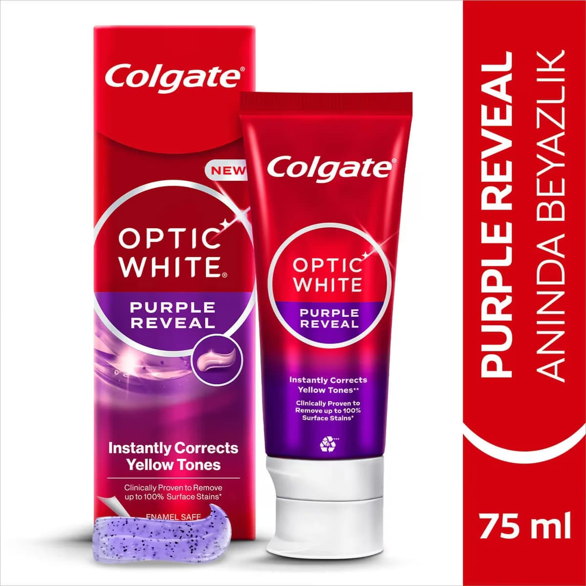 Colgate Diş Macunu Optic White Purple 75 ml 2