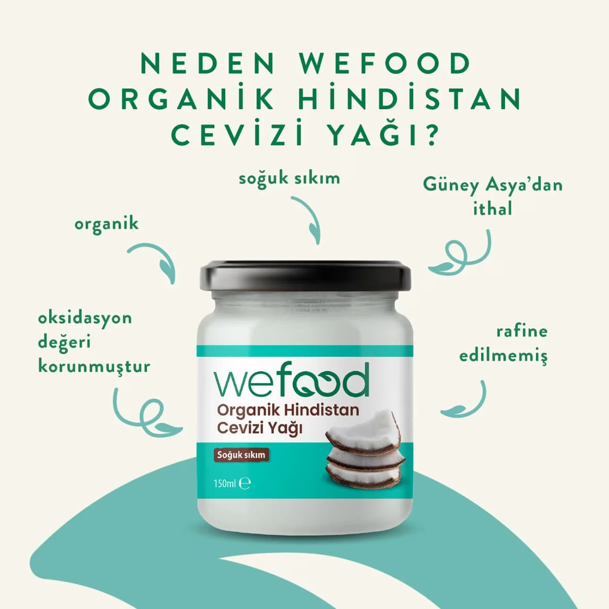 Wefood Organik Hindistan Cevizi Yağı 150 ml 3