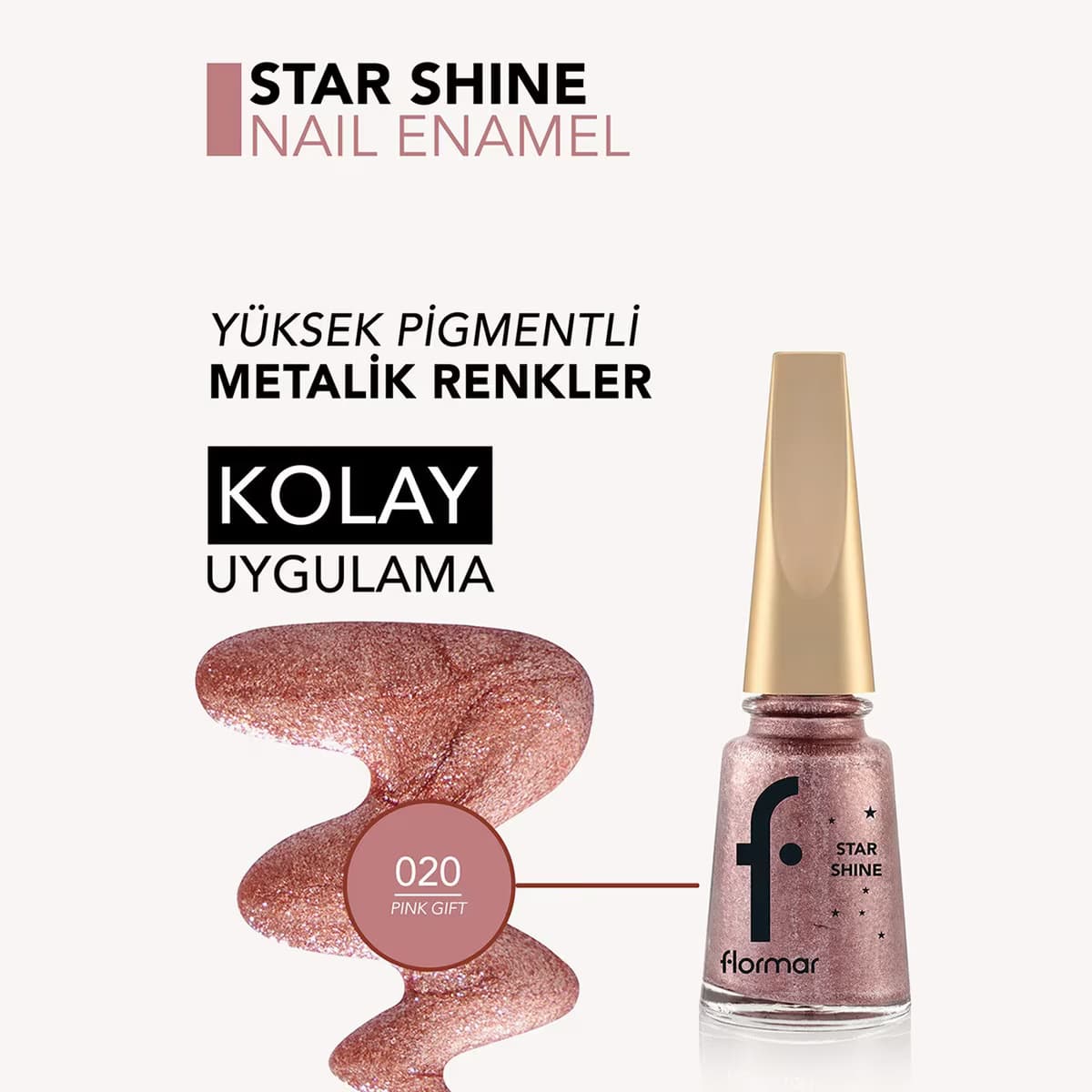 Flormar Oje Star Shine SSNE-20 Pink Gift 4