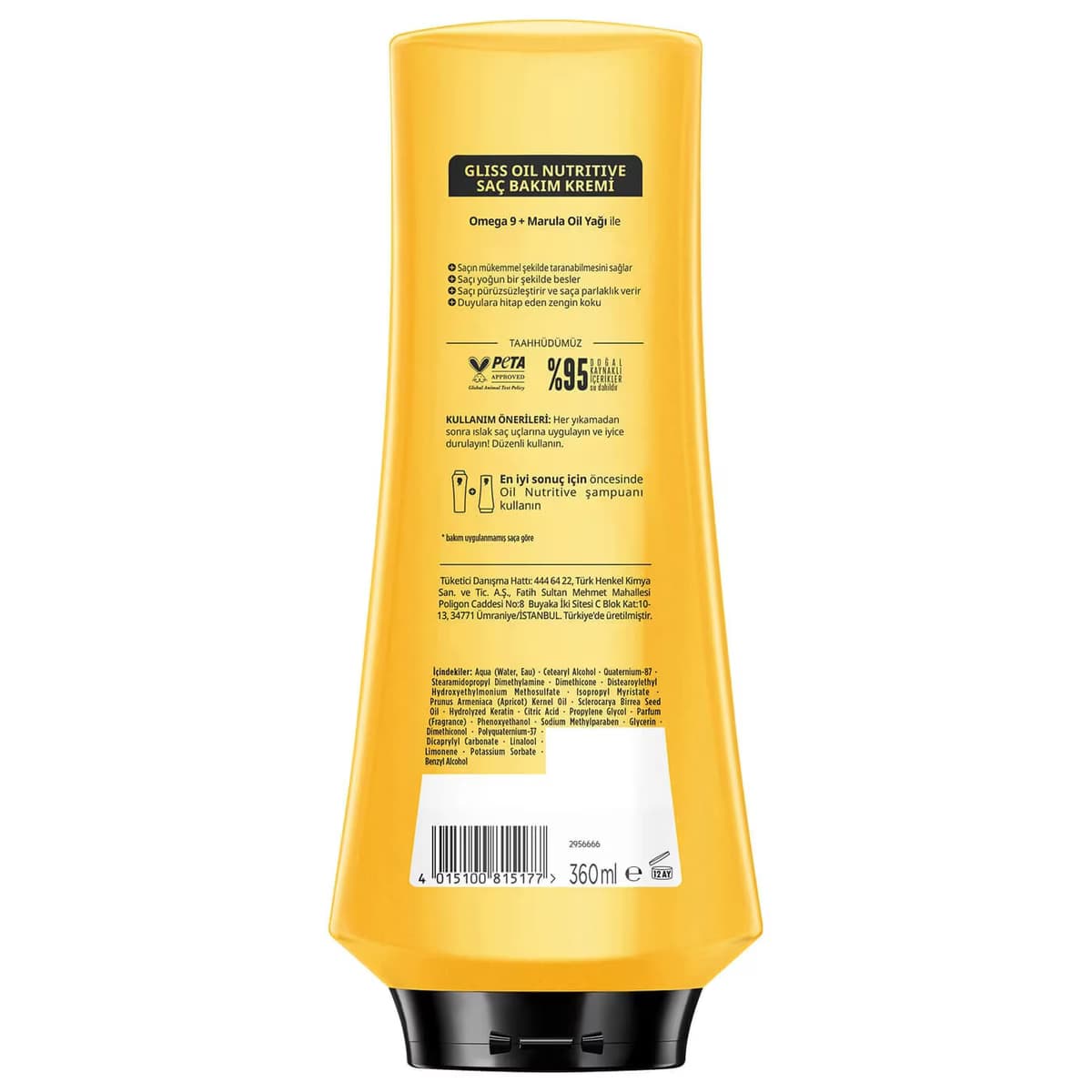 Gliss Oil Nuitive Saç Kremi 360 ml 3