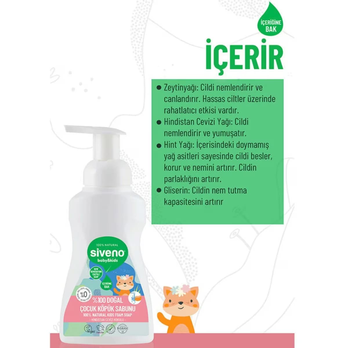 Siveno Doğal Çocuk Köpük Sabunu 250 ml 2