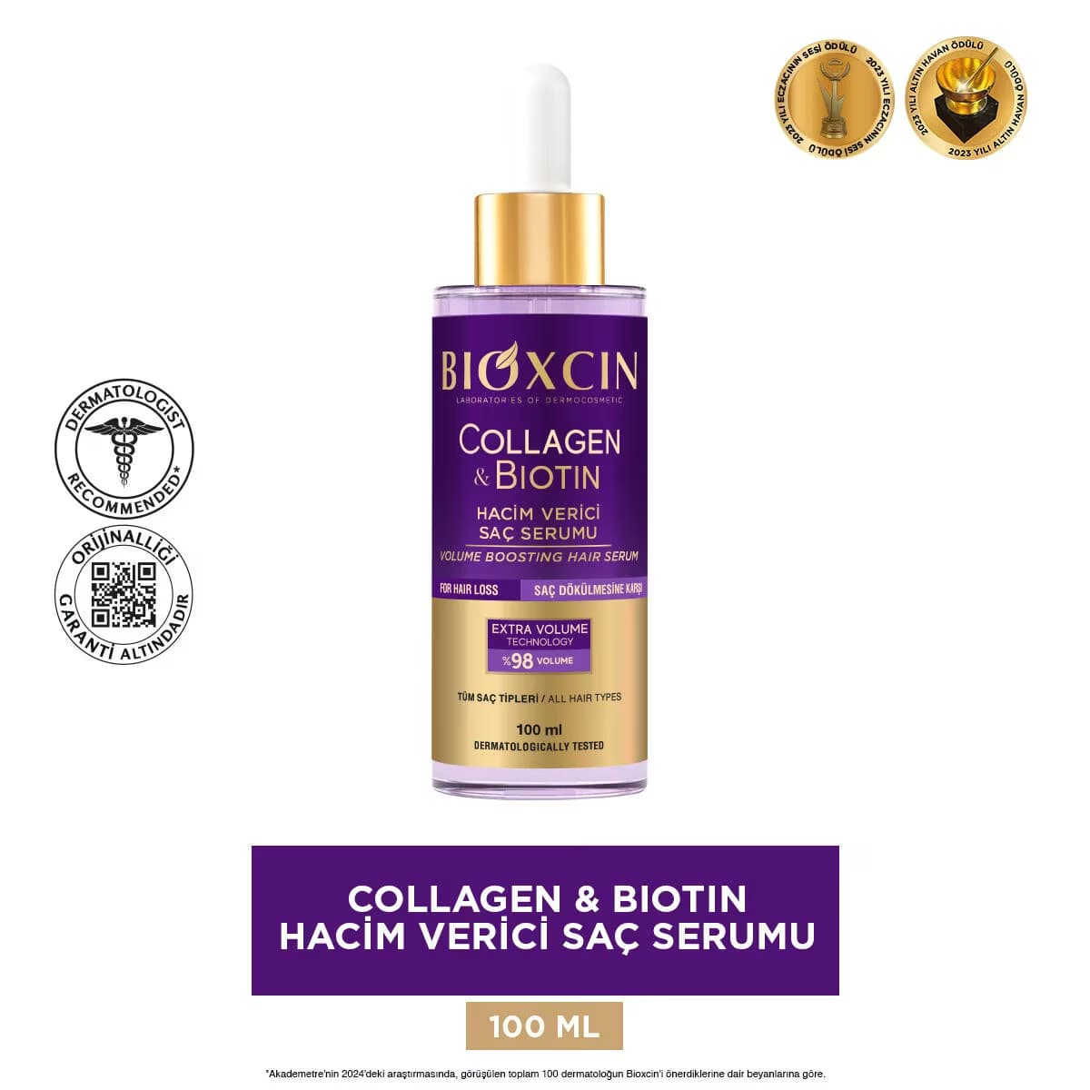 Bioxcin Collagen & Biotin Hacim Verici Saç Serumu 100 ml 3