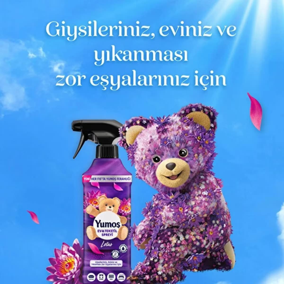 Yumoş Ev ve Tekstil Spreyi Lotus 450 ml 5