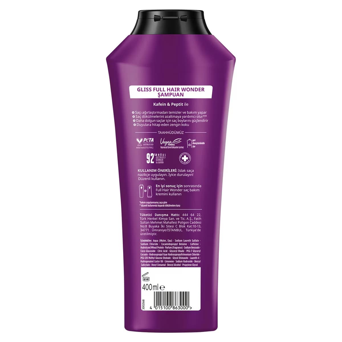 Gliss Full Hair Wonder Şampuan 400 ml 2