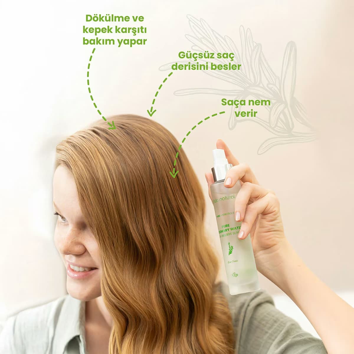 Bade Natural Saç Toniği Biberiye Suyu 100 ml 3