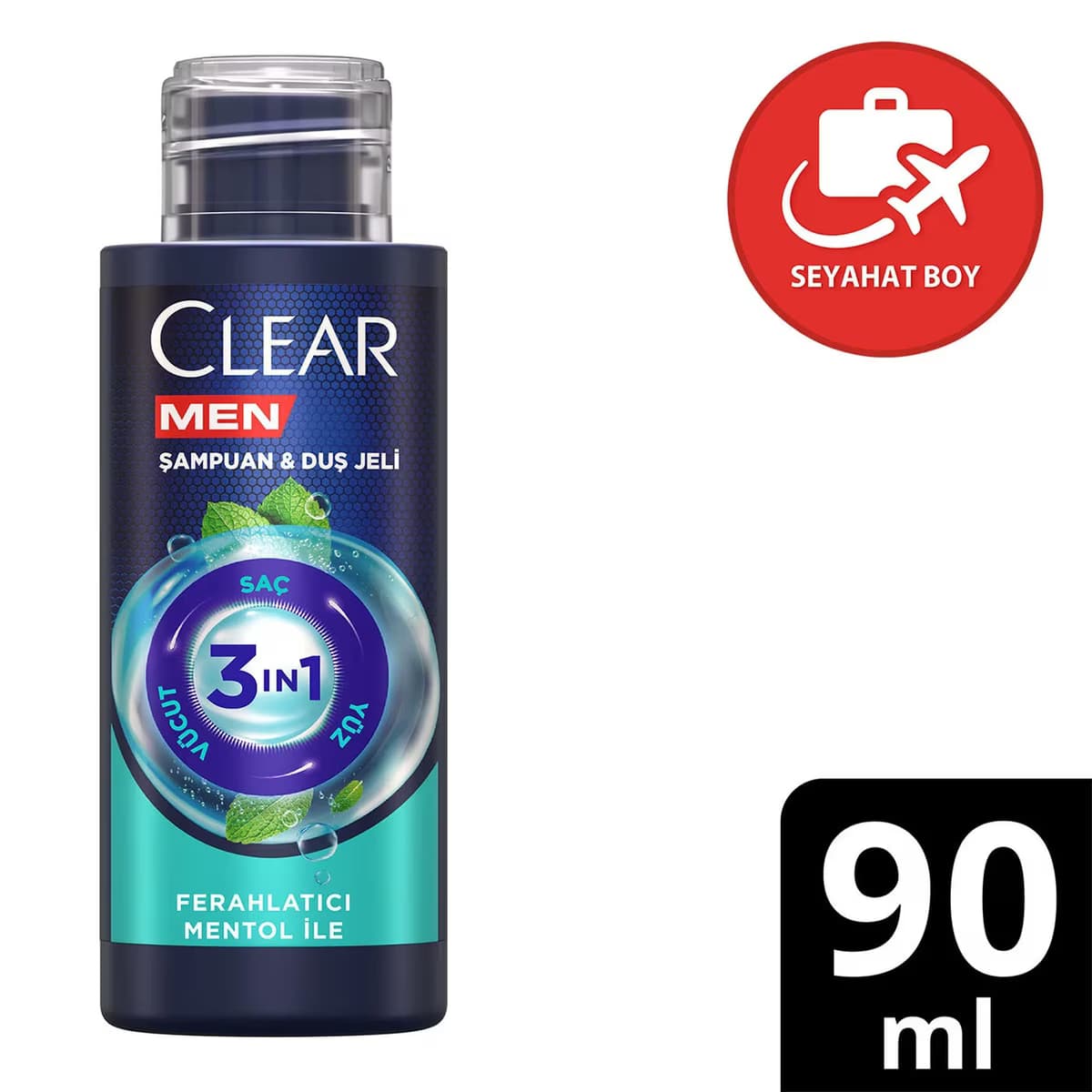 Clear Men Şampuan 3 in 1 Mentol 90 ml 2