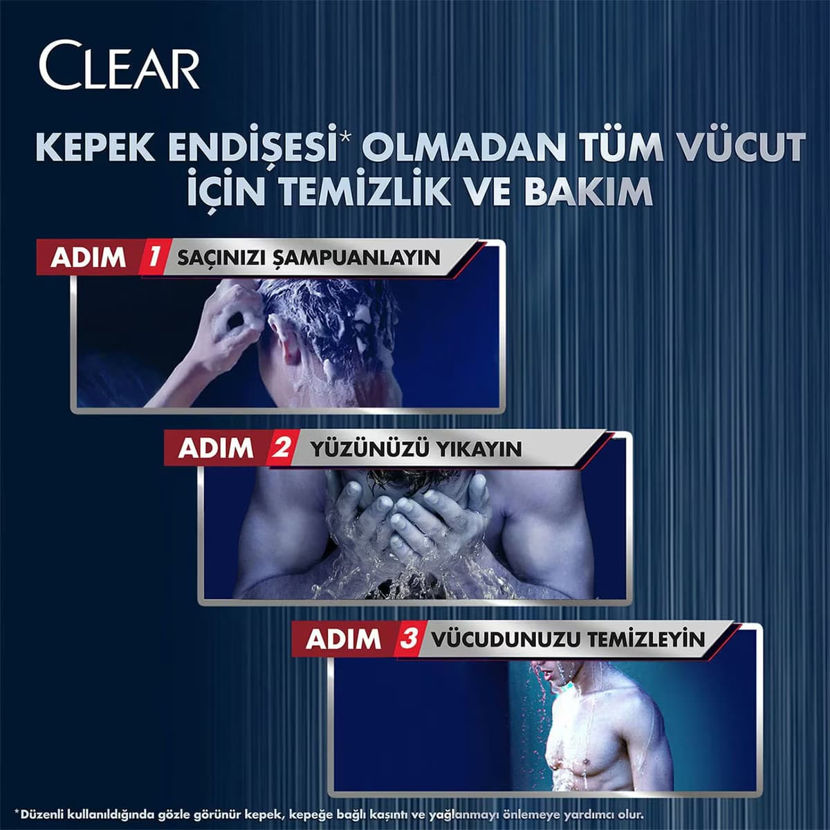 Clear Men Şampuan 3 in 1 Mentol 90 ml 5