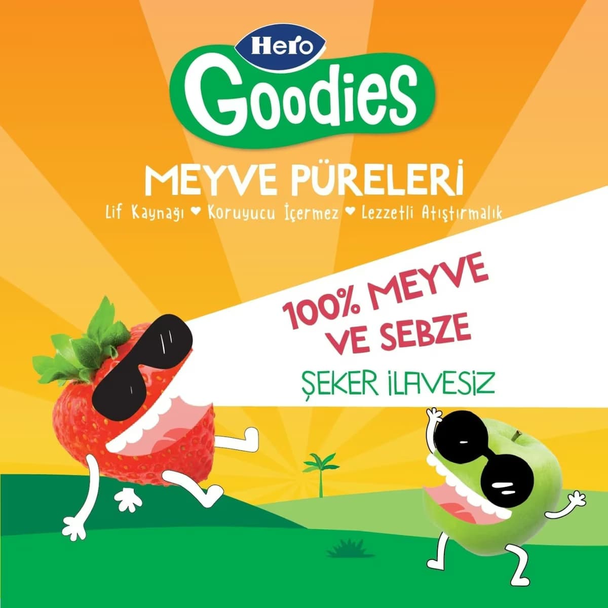 Hero Goodies Meyve Püresi Çilek Elma 100 gr 2