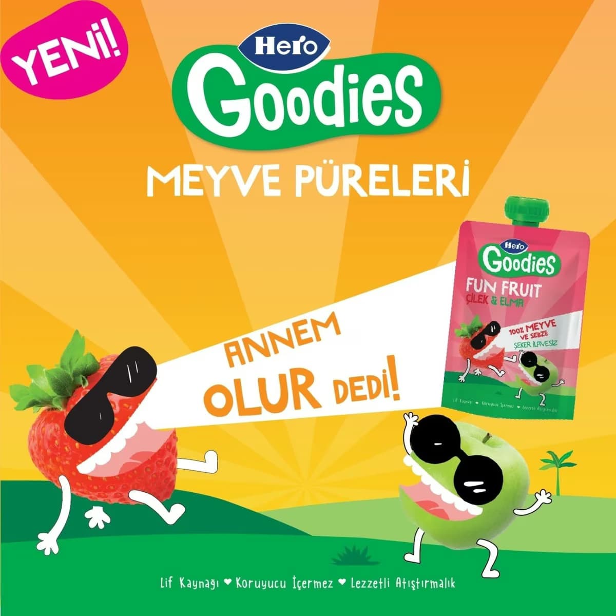 Hero Goodies Meyve Püresi Çilek Elma 100 gr 3