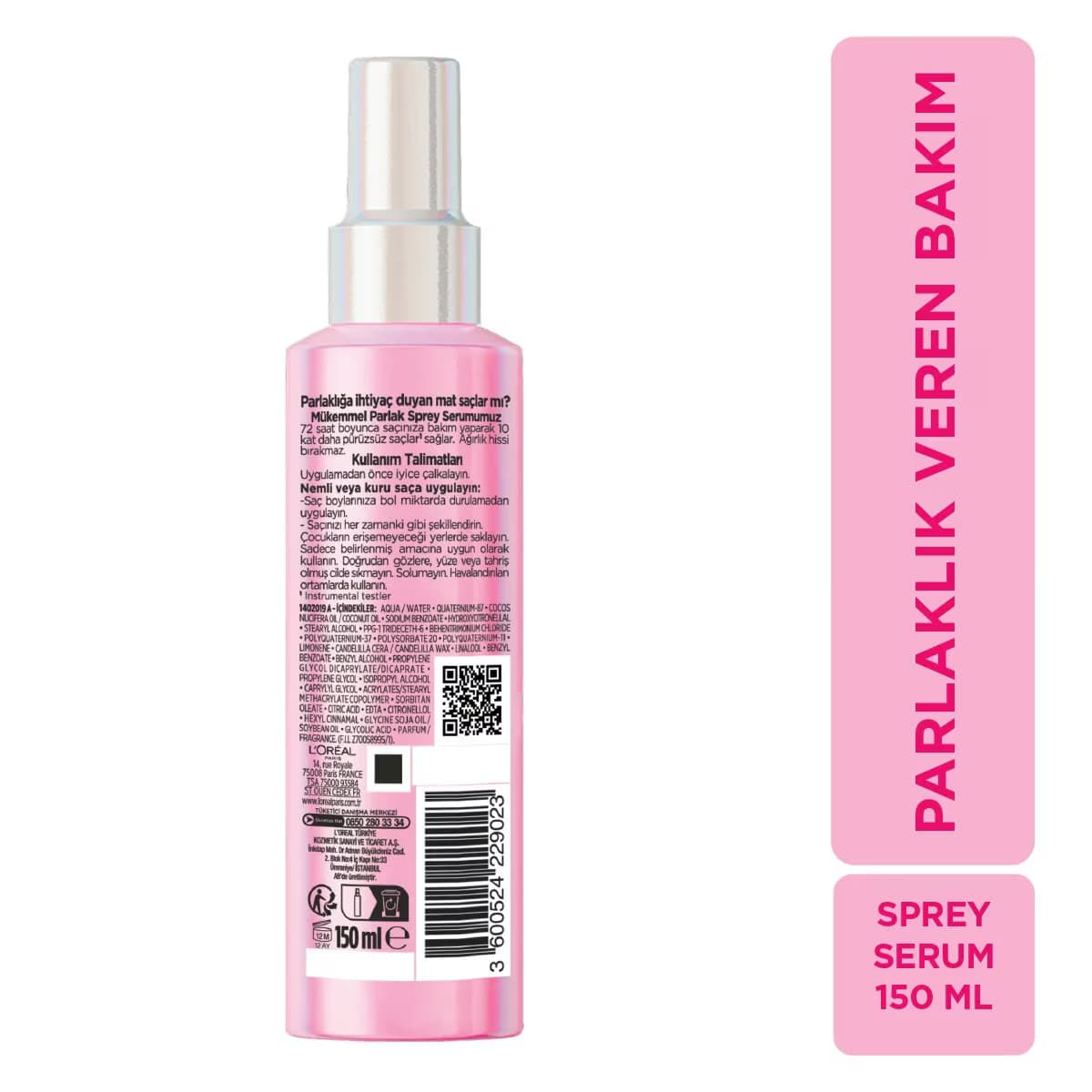 Elseve Saç Spreyi Glycolic Gloss Core 150 ml 3